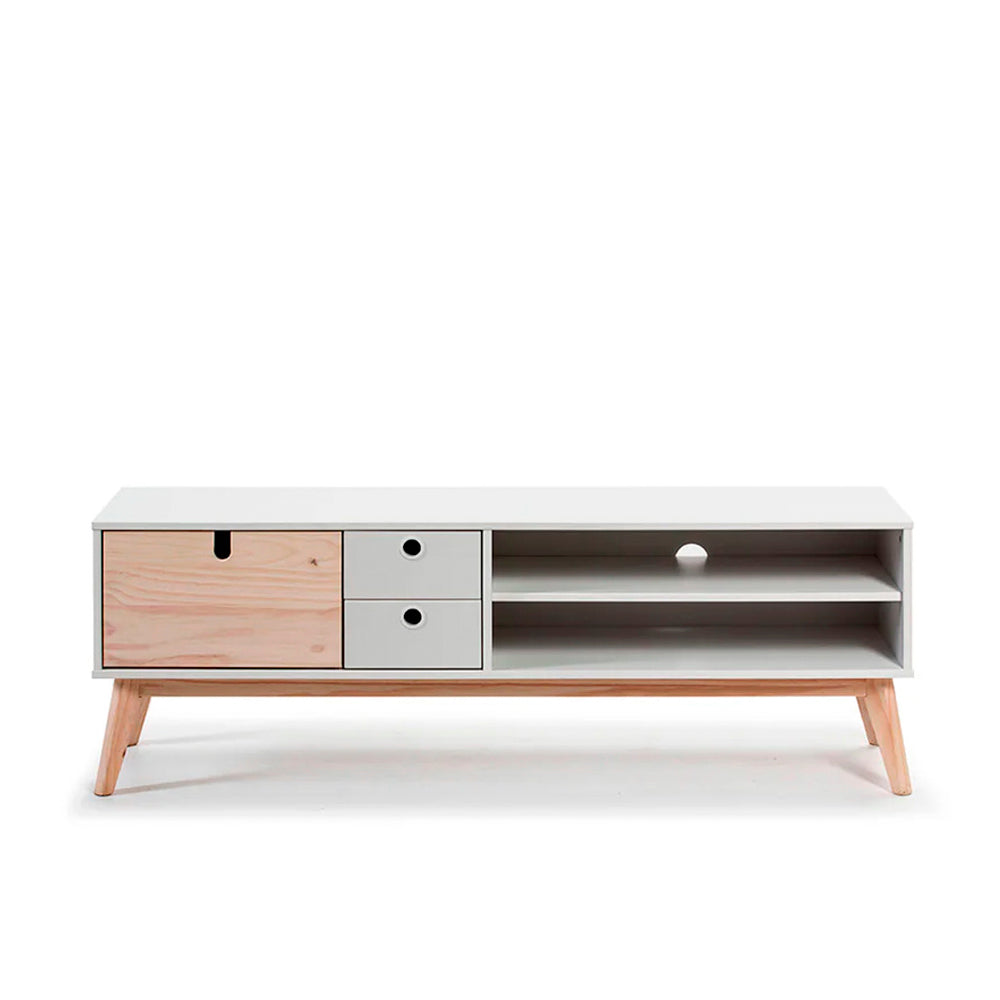 Mueble para tv Aquila - Color Madera y Blanco