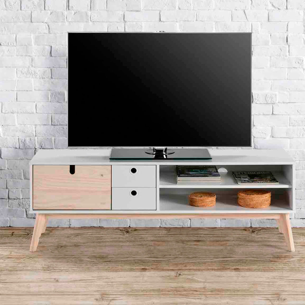 Mueble para tv Aquila - Color Madera y Blanco