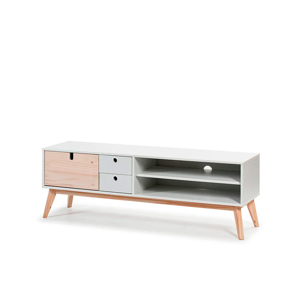 Mueble para tv Aquila - Color Madera y Blanco