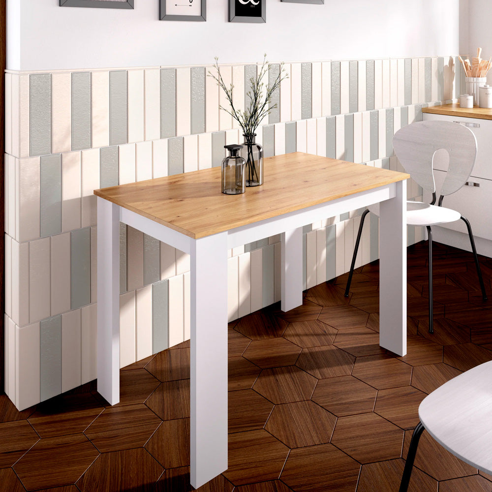 Mesa auxiliar Aspen - Blanco y Color madera