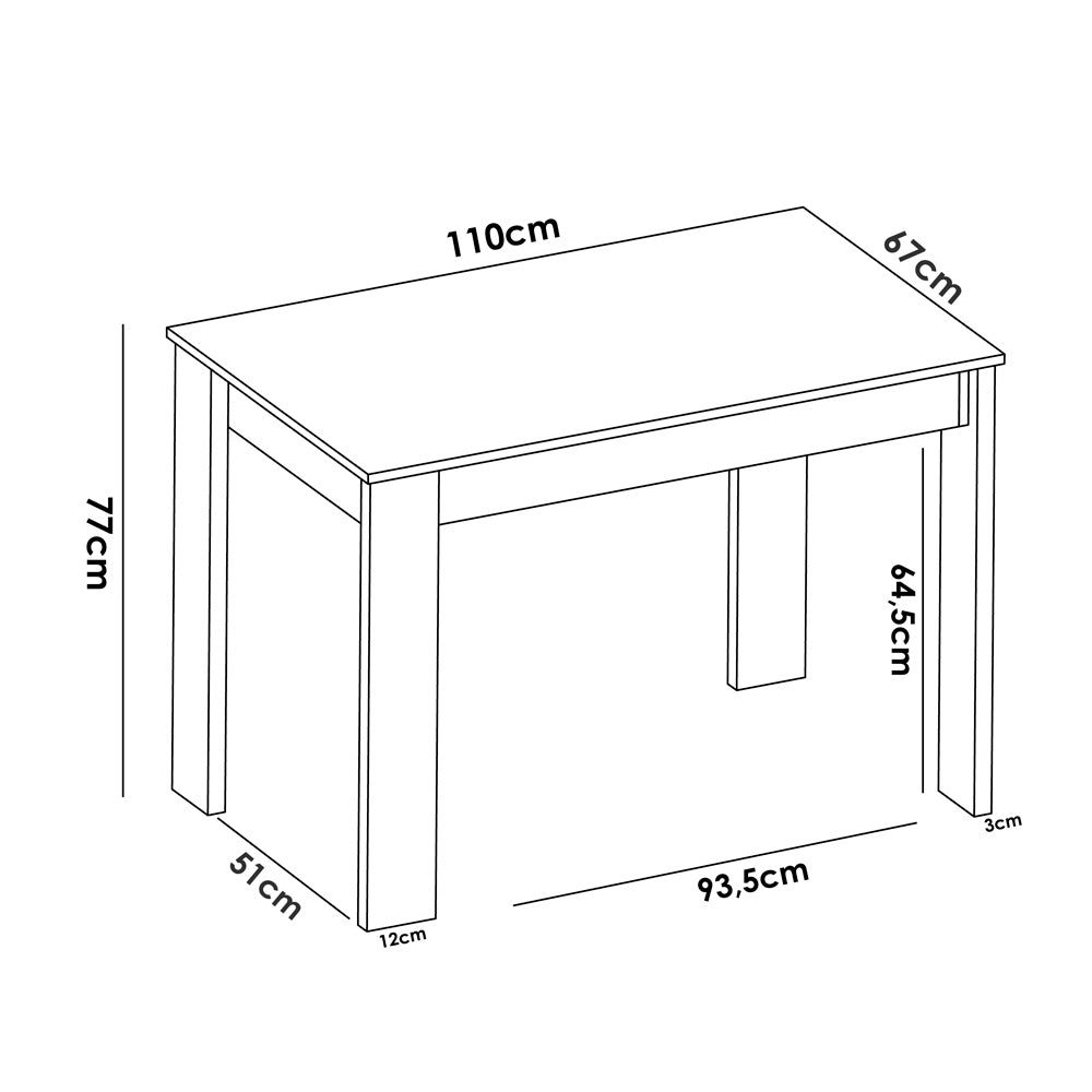 Mesa auxiliar Aspen - Blanco y Color madera