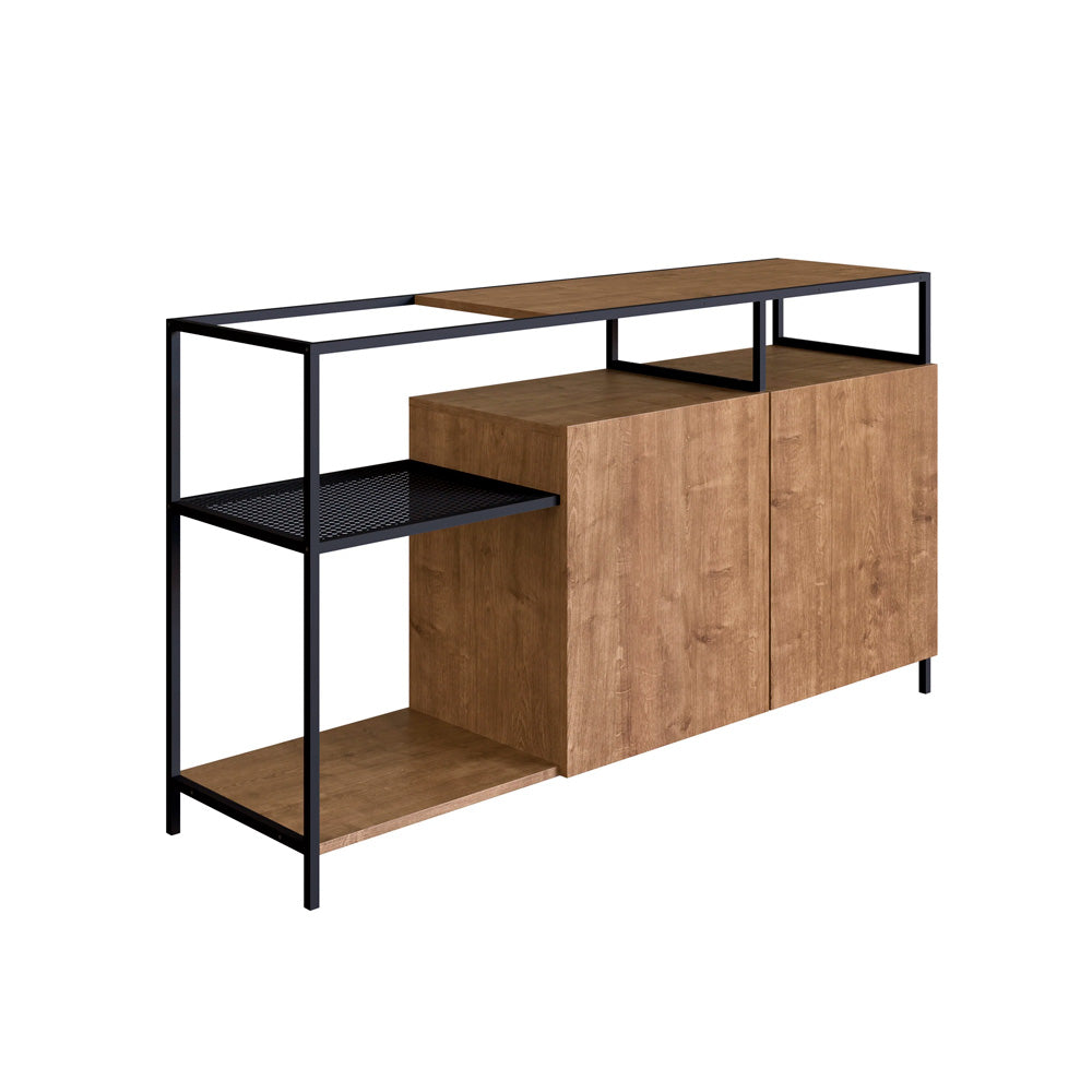 Buffete Bar Pret- Negro y Color Madera