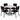 Comedor Bokira Con 4 Sillas Hokiba - Beige y Negro