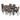 Comedor Hokiba con 6 Sillas Eira - Negro y Beige