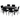 Comdeor Hokiba con 6 Sillas - Negro