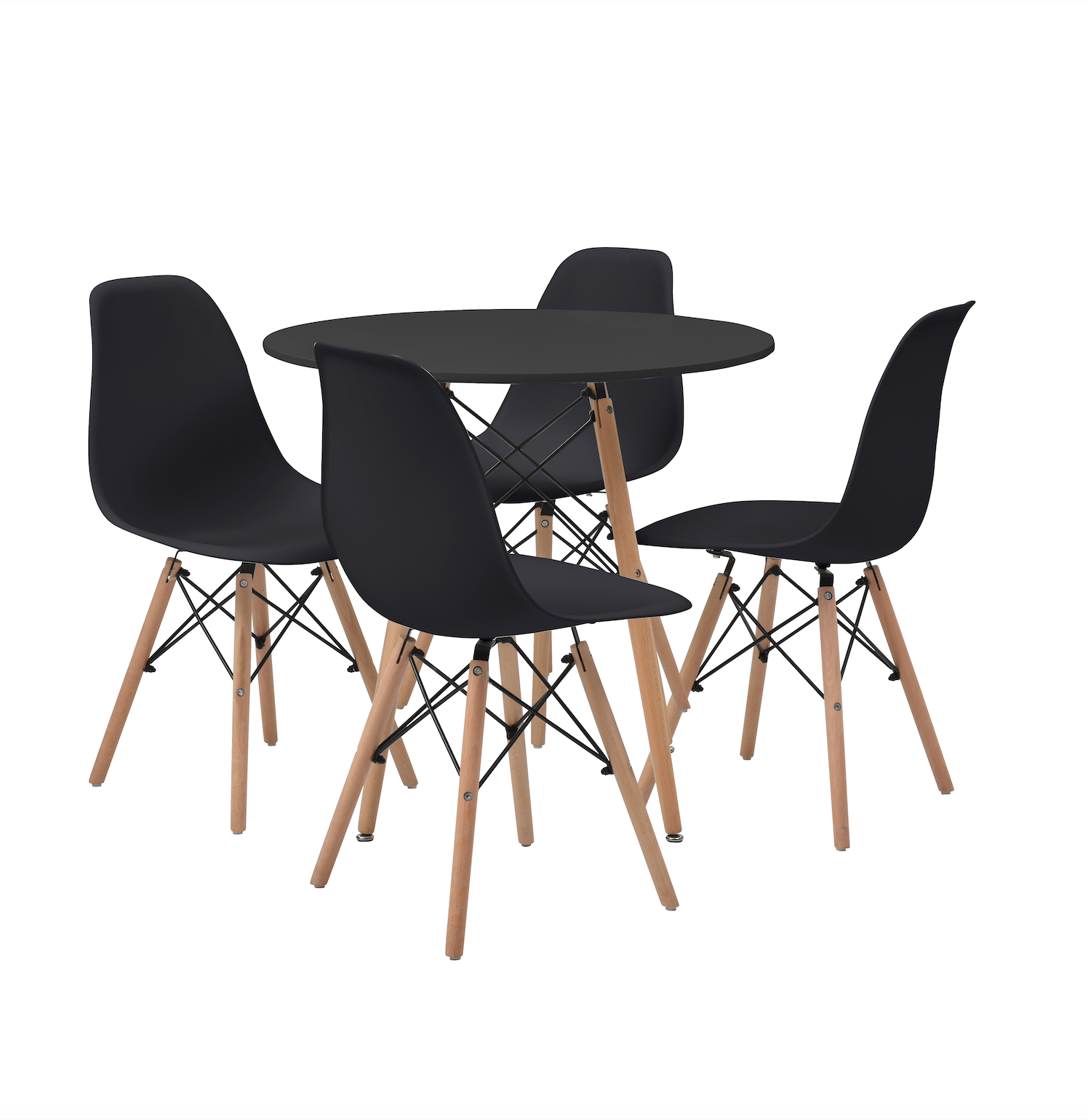 Comedor Munich con 4 sillas Oslo - Negro