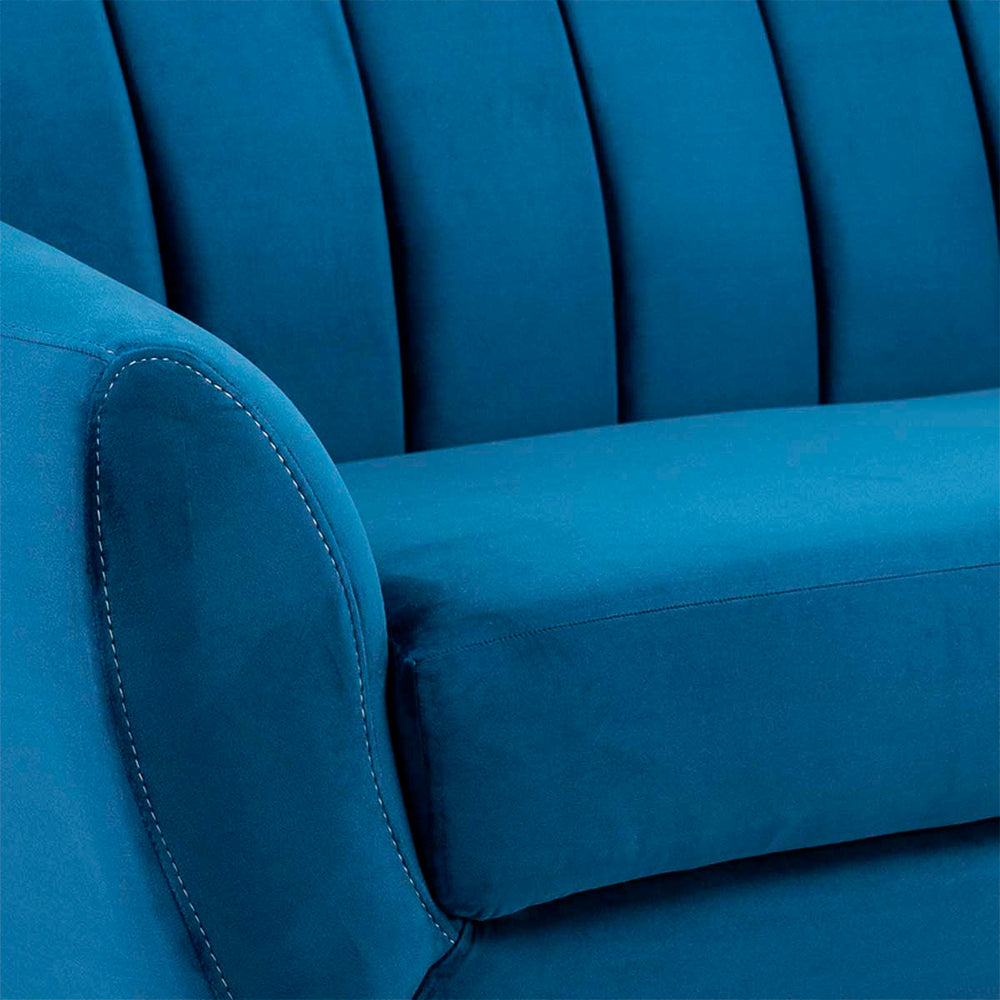 Sofá de 2 plazas terciopelo Enzo - Azul - Tugow