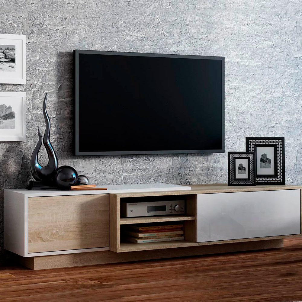 Mueble para tv Holi - Color Madera y Blanco