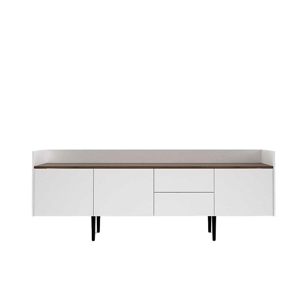 Credenza Indiana - Color Nogal y Blanco