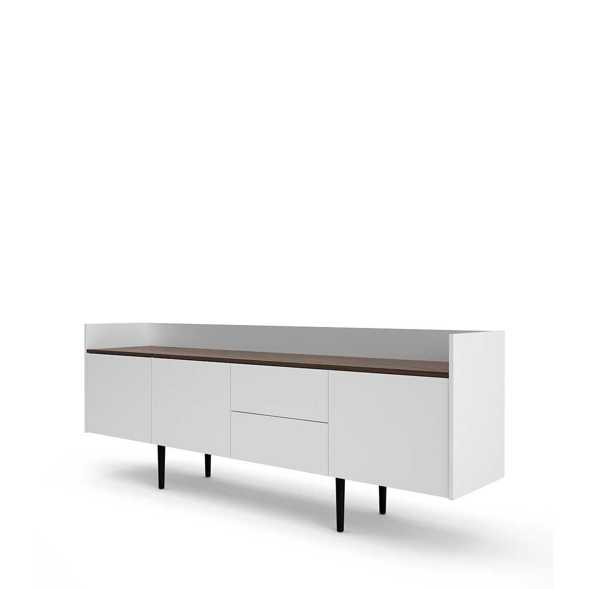 Credenza Indiana - Color Nogal y Blanco