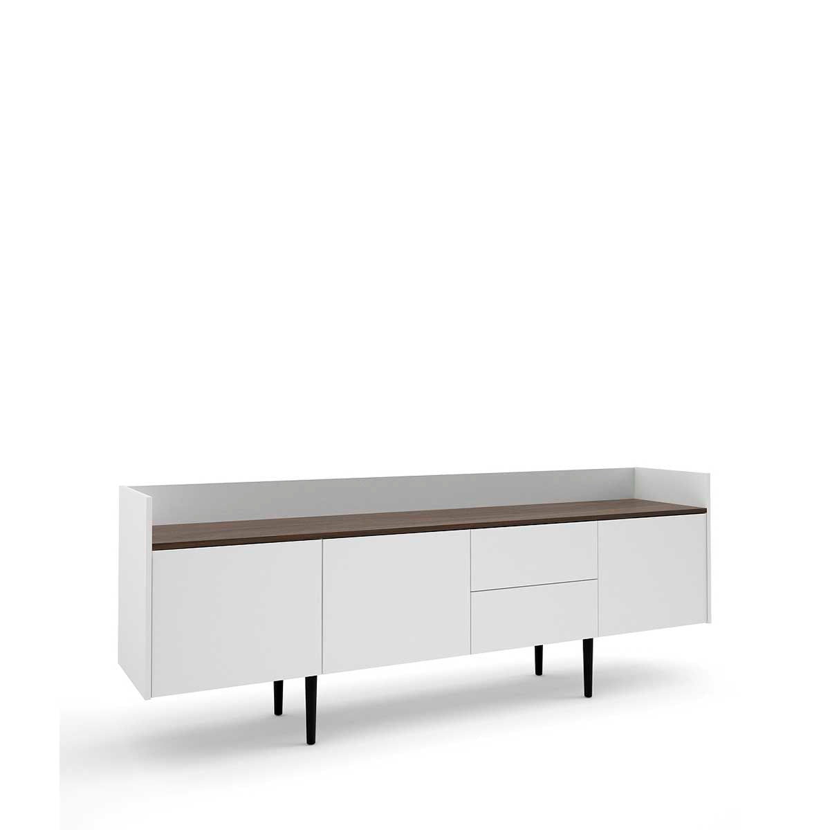 Credenza Indiana - Color Nogal y Blanco