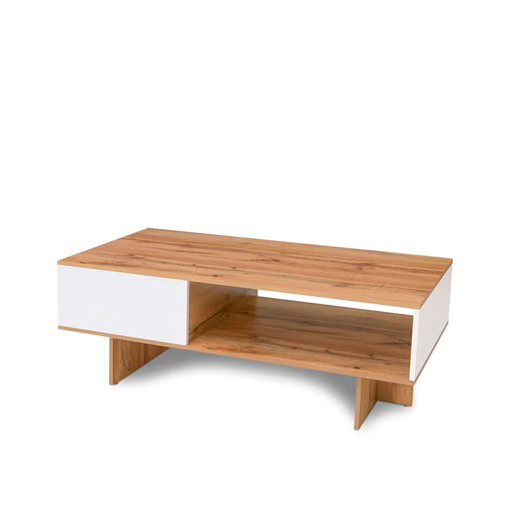 Mesa de centro Malvin - Color Madera y Blanco