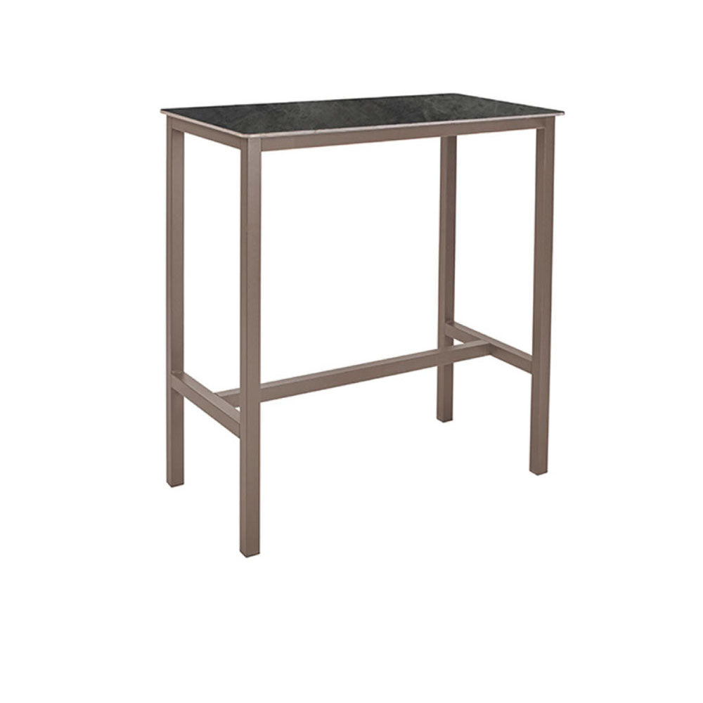 Mesa de exterior rectangular Jasira - Gris y Negro