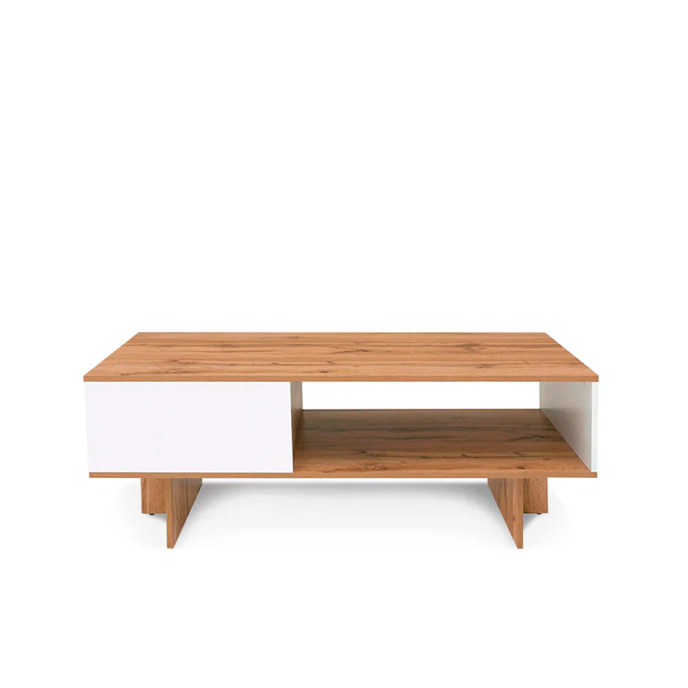 Mesa de centro Malvin - Color Madera y Blanco