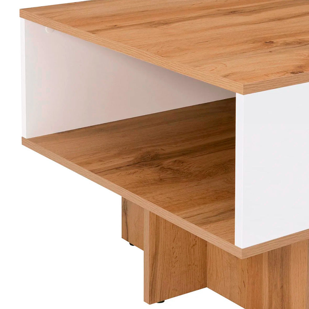 Mesa de centro Malvin - Color Madera y Blanco