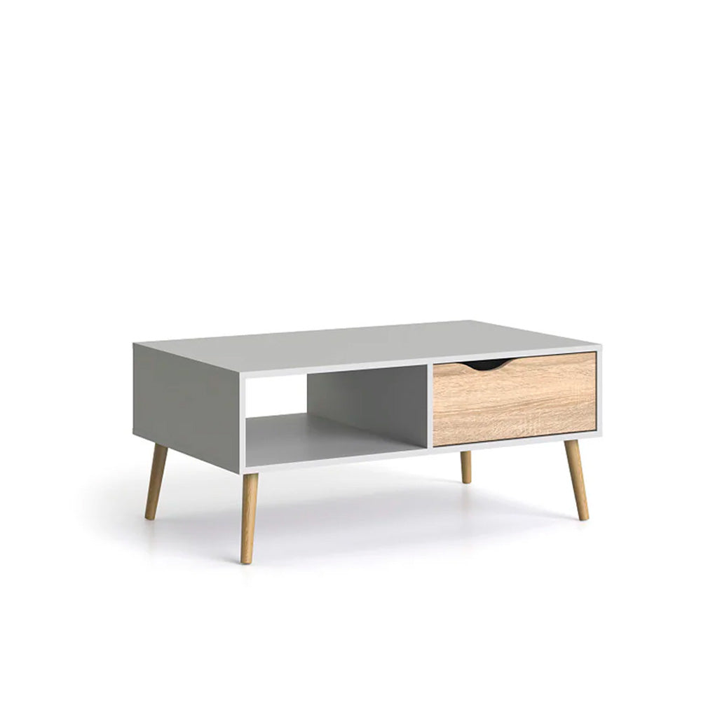 Mesa de centro Nordik - Color Madera y Blanco