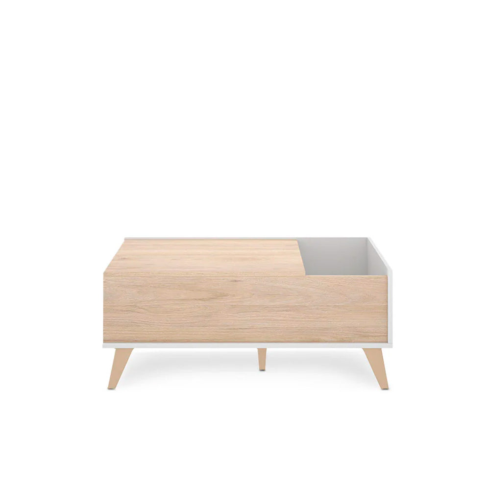 Mesa de centro elevable Saint - Color Madera y Blanco