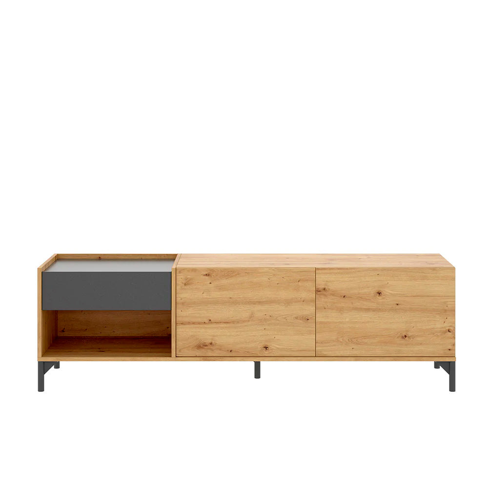 Mueble de TV Lund- Color madera y Gris