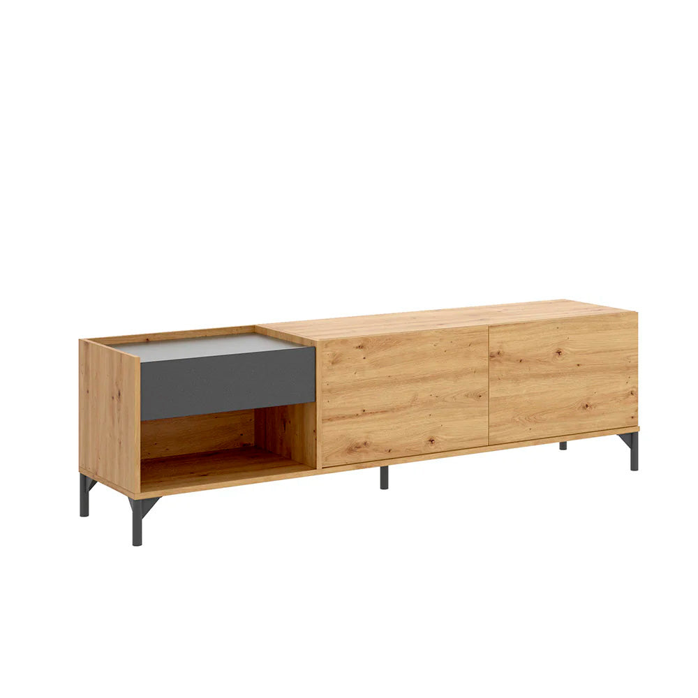 Mueble de TV Lund- Color madera y Gris