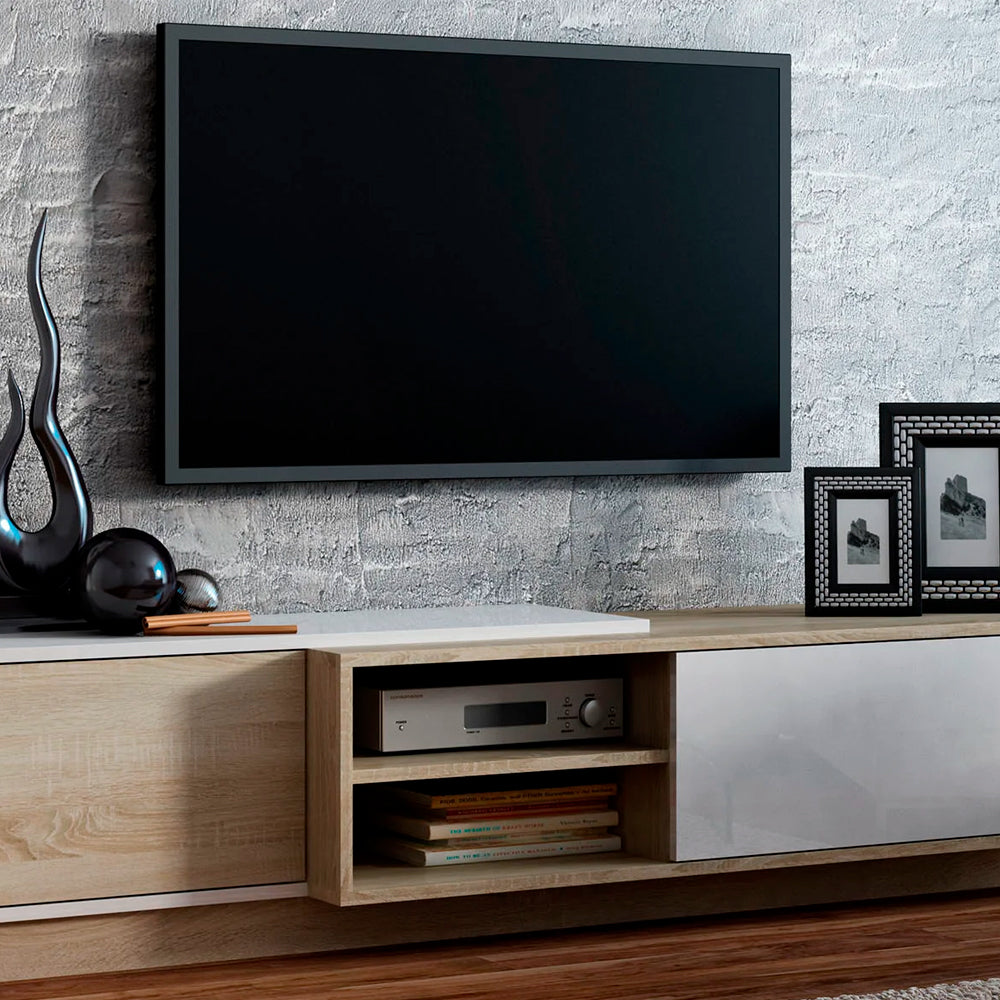 Mueble para tv Holi - Color Madera y Blanco