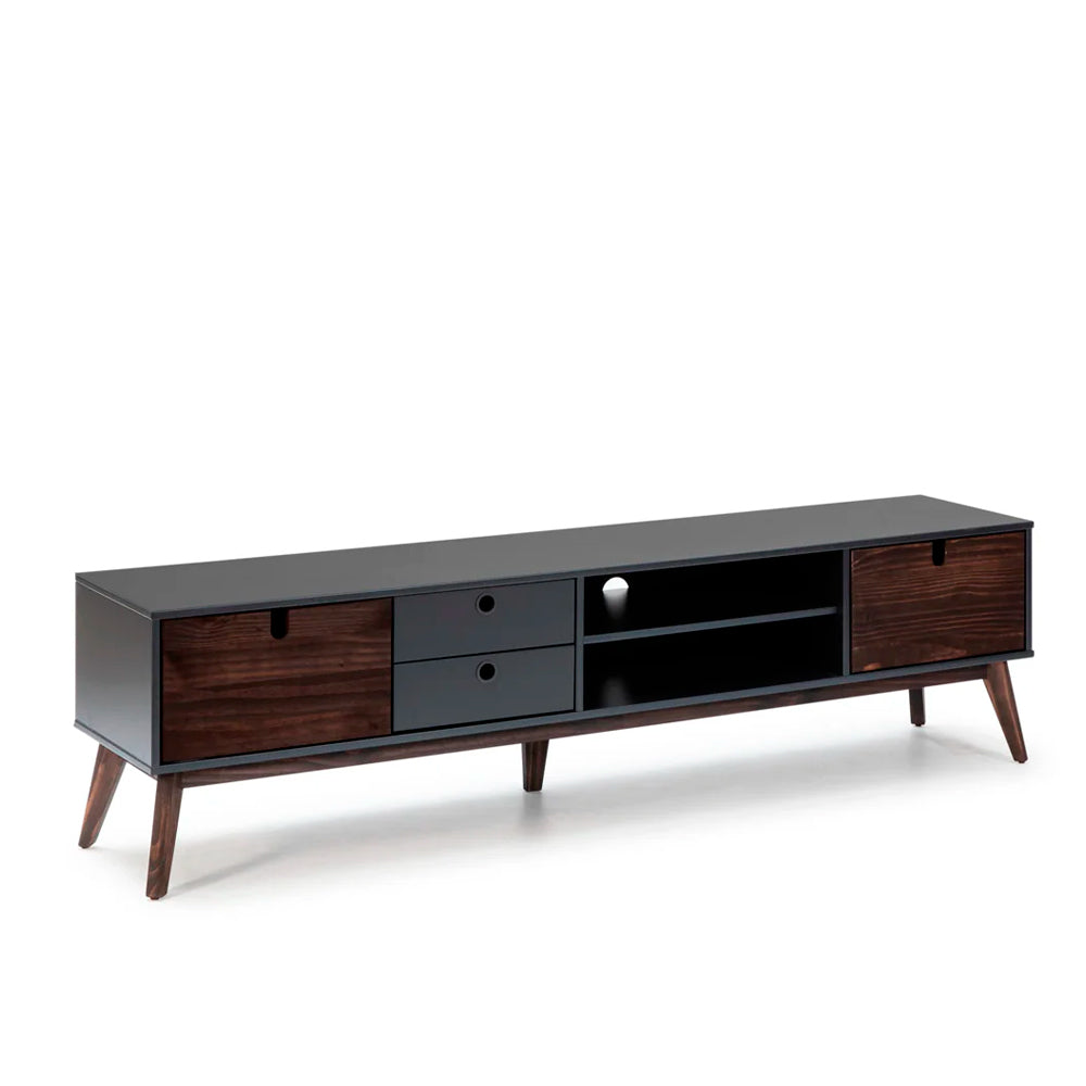 Mueble para tv Legara - Color Nogal y Gris Oscuro