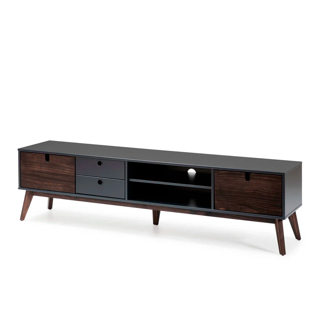 Mueble para tv Legara - Color Nogal y Gris Oscuro