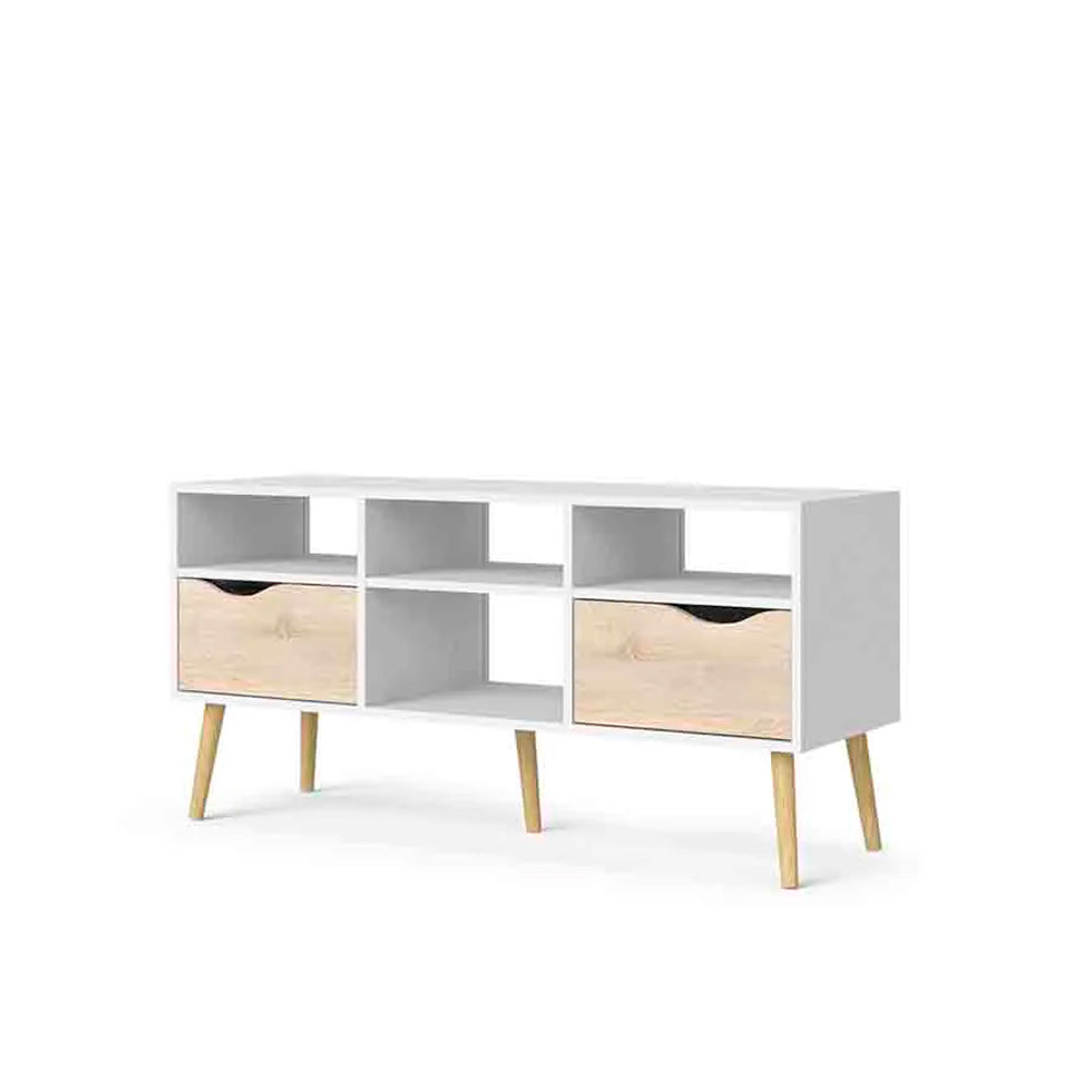 Mueble para tv Nordik - Color Madera y Blanco