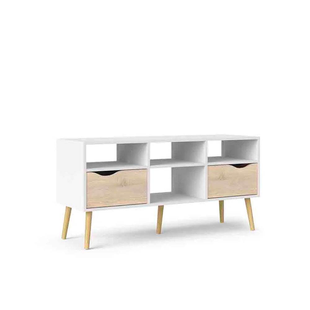 Mueble para tv Nordik - Color Madera y Blanco