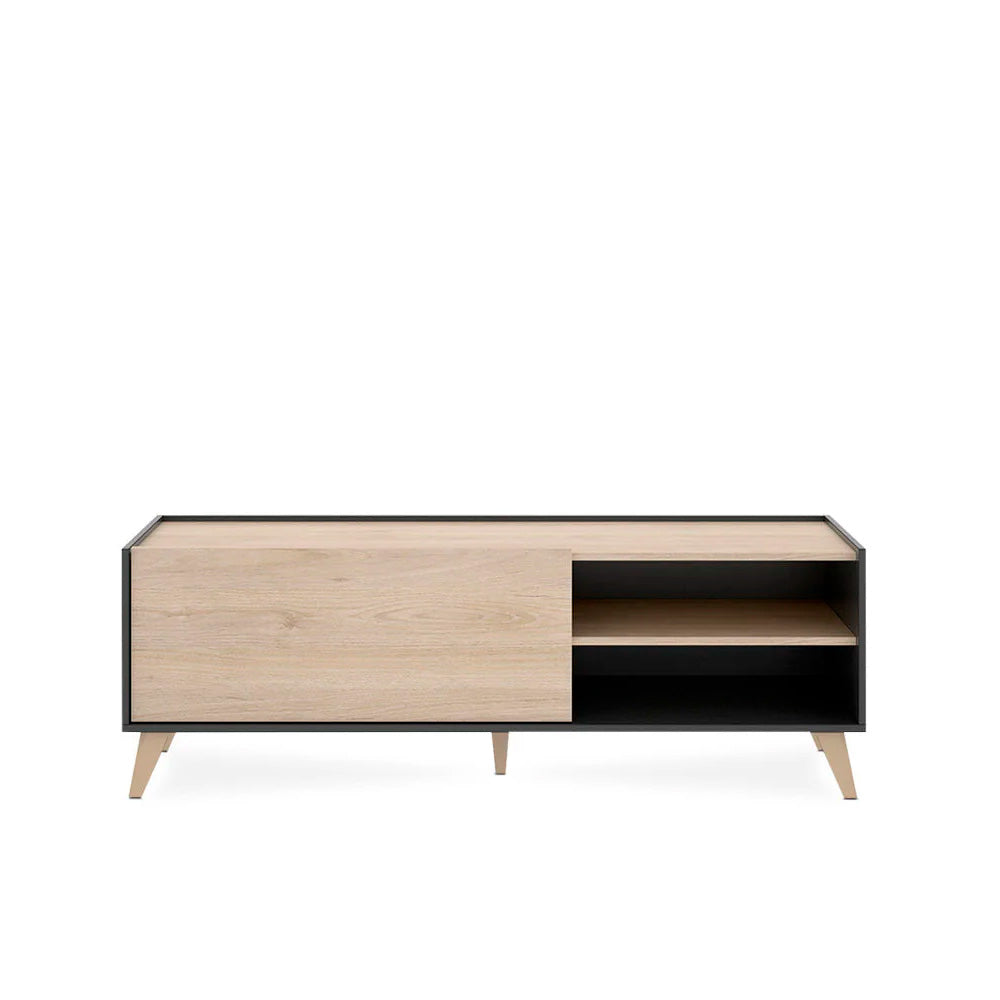 Mueble para tv Saint - Color Madera y Gris Oscuro