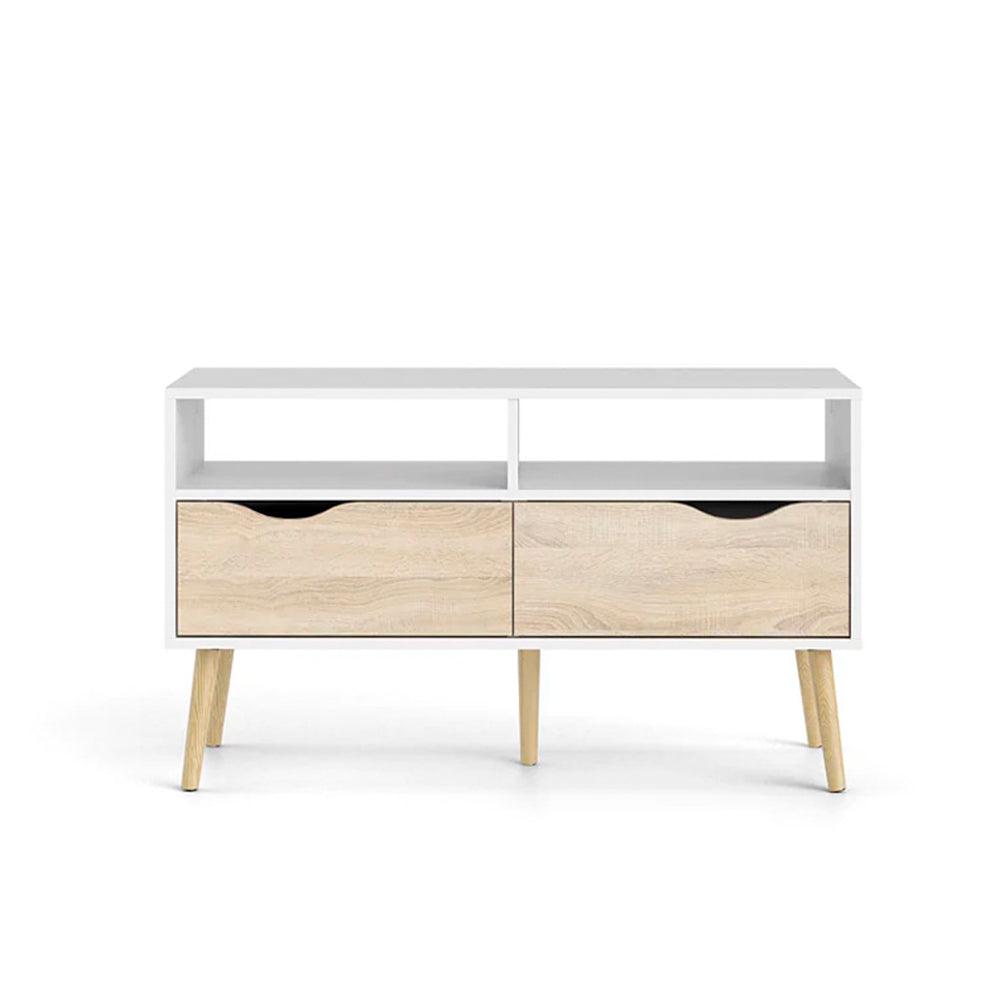 Mueble para tv Nordik - Roble sonoma y Blanco