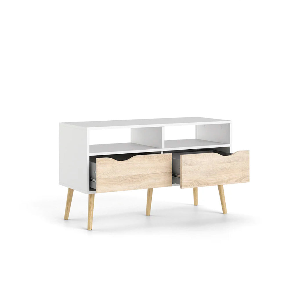 Mueble para tv Nordik - Roble sonoma y Blanco