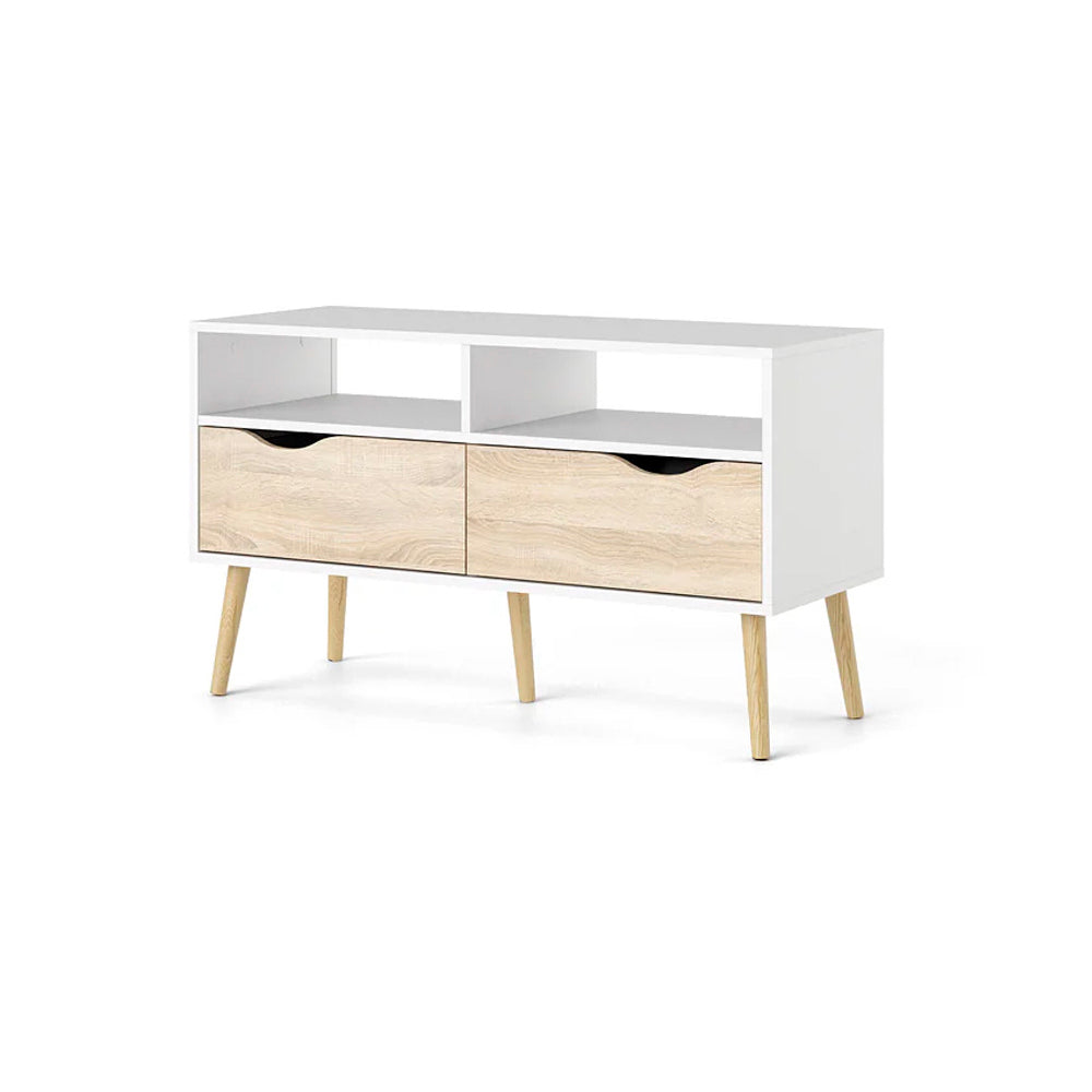 Mueble para tv Nordik - Roble sonoma y Blanco