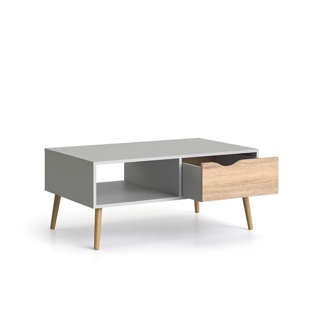 Mesa de centro Nordik - Color Madera y Blanco