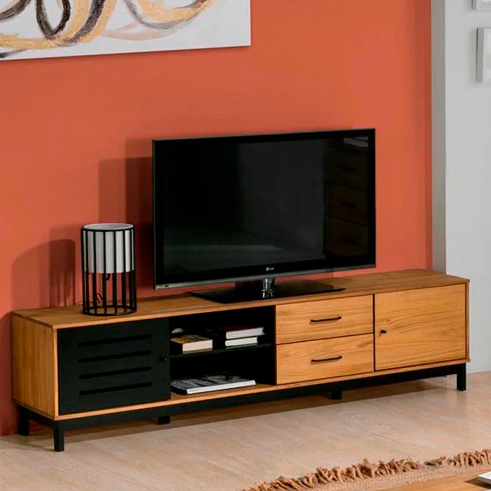 Mueble para tv Panucci - Color Madera y Negro