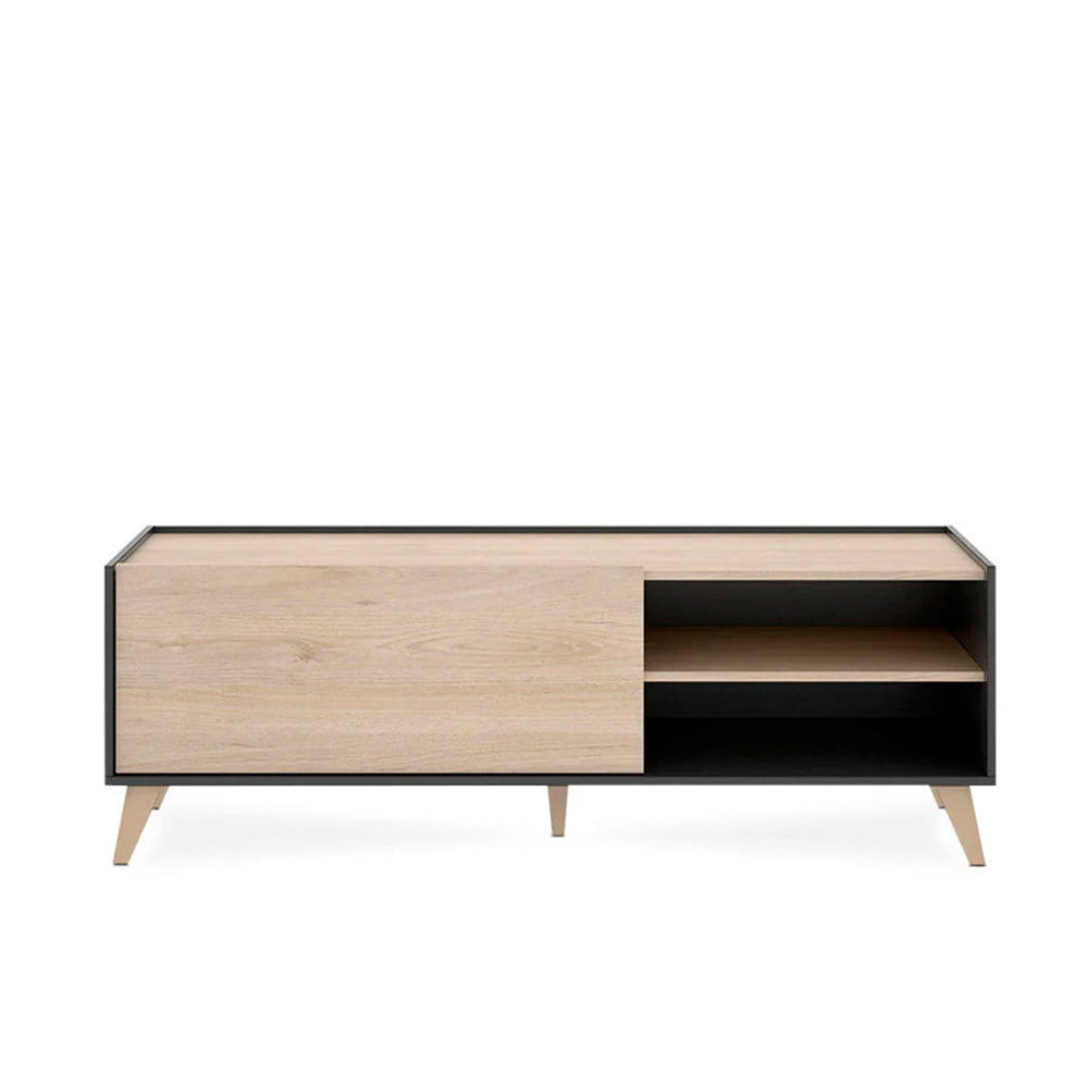 Mueble para tv Saint - Color Madera y Gris Oscuro