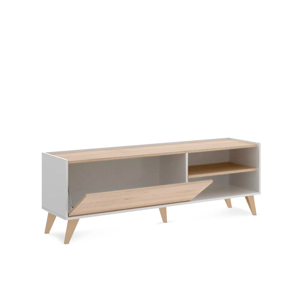 Mueble para tv Saint - Color Madera y Blanco