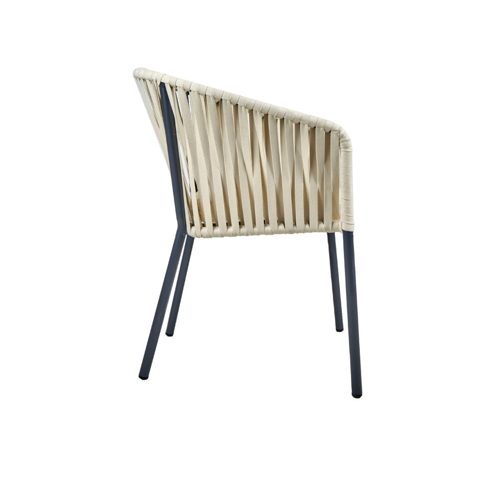 Silla de exterior Mindelo - Beige y Negro