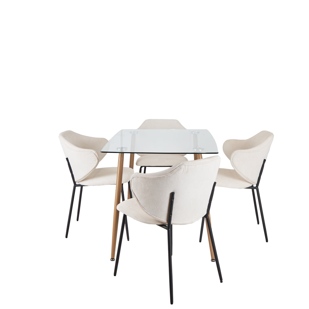 Mesa Dortmund Con 4 Sillas Suanna Beige