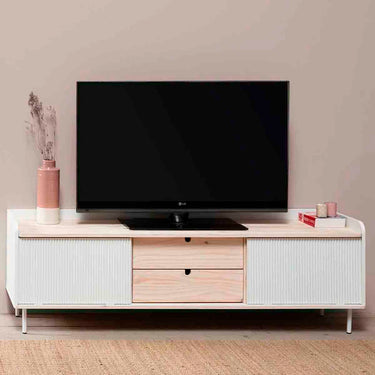 Mueble para tv Aiala - Color Madera y Blanco - Tu Gow