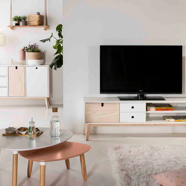 Mueble para tv Aquila - Color Madera y Blanco - Tu Gow