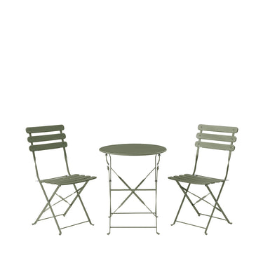 Juego de mesa con 2 sillas para exterior Paris - Verde - Tu Gow