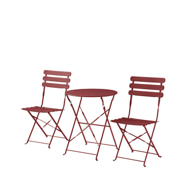 Juego de mesa con 2 sillas para exterior Paris - Rojo - Tu Gow
