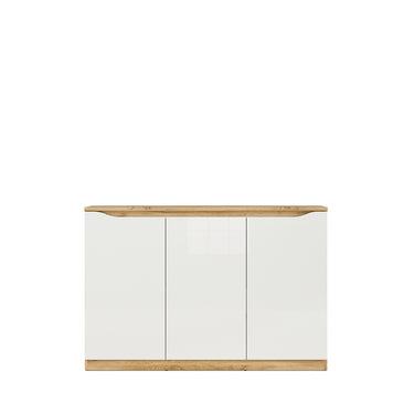 Credenza Breslavia - Color Madera y Blanco Brillante - Tu Gow