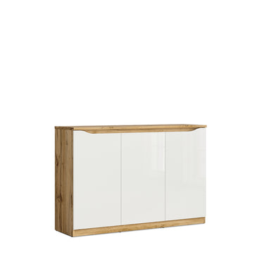 Credenza Breslavia - Color Madera y Blanco Brillante - Tu Gow