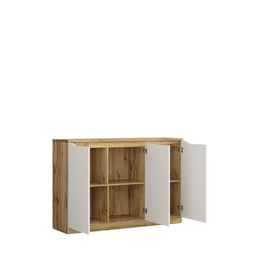 Credenza Breslavia - Color Madera y Blanco Brillante - Tu Gow