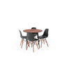 Comedor Miso con 4 sillas Oslo - Color Nogal y Negro - Tugow