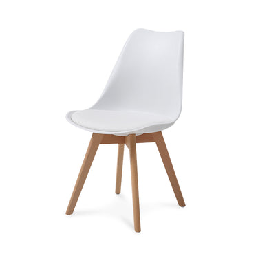 Mesa color roble con 6 sillas blancas - Tu Gow