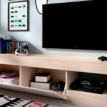 Mueble para tv Iota - Color Madera y Blanco - Tu Gow