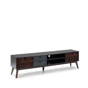 Mueble para tv Legara - Color Nogal y Gris Oscuro - Tu Gow