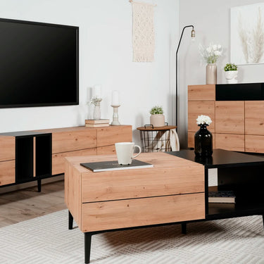 Mueble para tv Lexington - Color Madera y Negro - Tugow